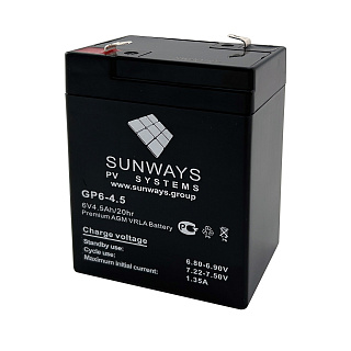 Аккумуляторная батарея SUNWAYS GP 6-4.5 №1